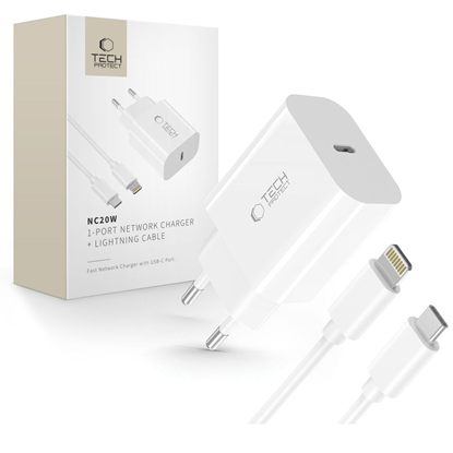 Picture of Tech-Protect NC20W Wall Charger with 100 cm USB-C 