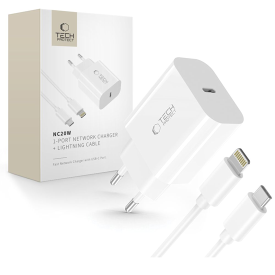 Picture of Tech-Protect NC20W Wall Charger with 100 cm USB-C 