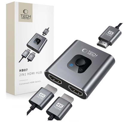 Attēls no Tech-Protect Tech-Protect HB07 HUB Adapter 2in1 HDMI 4K 60HZ - gray