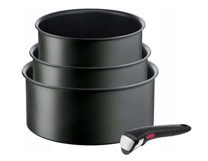 Picture of TEFAL Pot Set, 4 pcs | L7649453 Ingenio Ultimate | Aluminum | Black