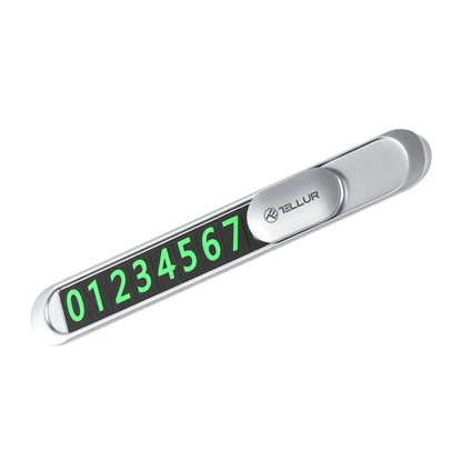 Изображение Tellur Temporary Car Parking Phone Number Card Metallic Silver