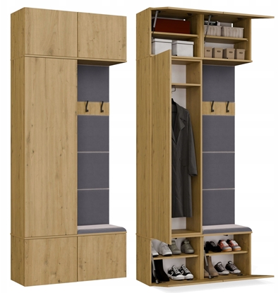 Attēls no Topeshop Garderoba Szafa + Wieszak HAGA II/1Sz1W DB ARTISAN