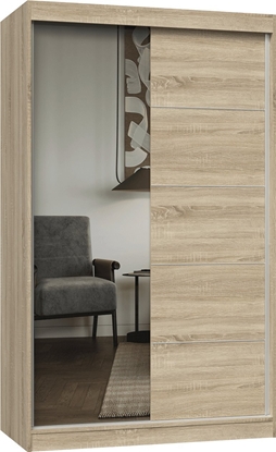 Picture of Topeshop SZAFA PRZESUWNA IGA 120 CM 1 LUSTRO SZPROSY DB SONOMA
