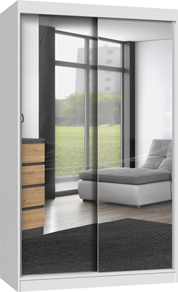 Picture of Topeshop SZAFA PRZESUWNA IGA 120 CM DRZWI 2 LUSTRA BIEL