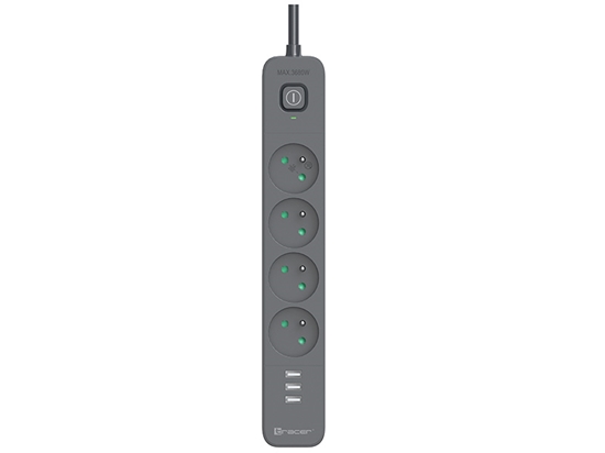Изображение Tracer 47685 Power Line+ 5m (4 sockets +3x USB A)