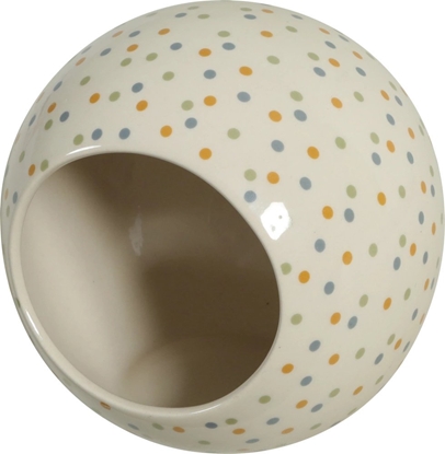 Изображение Trixie ZOLUX Domek ceramiczny COSY dla chomika kula 10x10cm w kropki