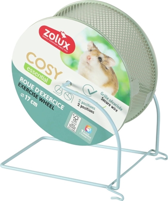 Изображение Trixie ZOLUX Koowrotek dla chomika metalowy z podstaw COSY 17cm nieb/ziel