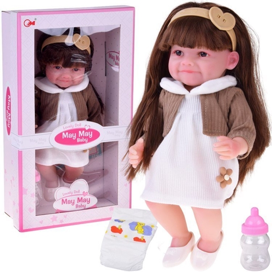 Picture of Urocza lalka Tosia z mikkiej gumy dugie wosy sukienka 30 cm ZA5832 EDUKAMP