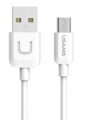 Attēls no USAMS US-SJ098 U-Turn Durable TPE Universal Micro USB to USB Data & Fast 2A Charger Cable 1m White