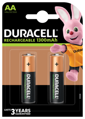 Picture of Uzlādējamās baterijas DURACELL AA 1300 mAh, 2 gab