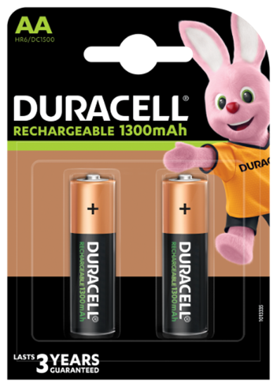 Picture of Uzlādējamās baterijas DURACELL AA 1300 mAh, 2 gab