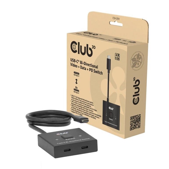 Picture of VIDEO SWITCH USB-C 2PORT/CSV-2511 CLUB3D