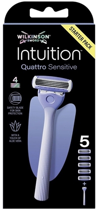 Изображение Wilkinson Sword WILKINSON_Sword Intuition Quattro Sensitive maszynka do golenia + ostrza zapasowe dla kobiet 5szt.
