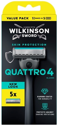 Изображение Wilkinson Sword WILKINSON_Sword Quattro 4 maszynka do golenia + wkady 5szt