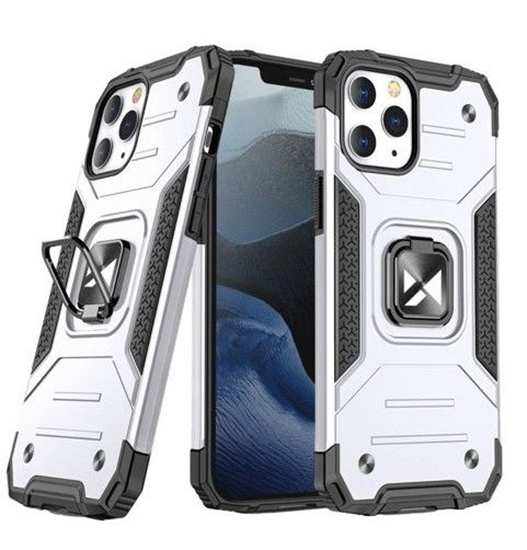 Picture of Wozinsky Apple iPhone 13 Pro Ring Armor Case Kickstand Tough Rugged Silver