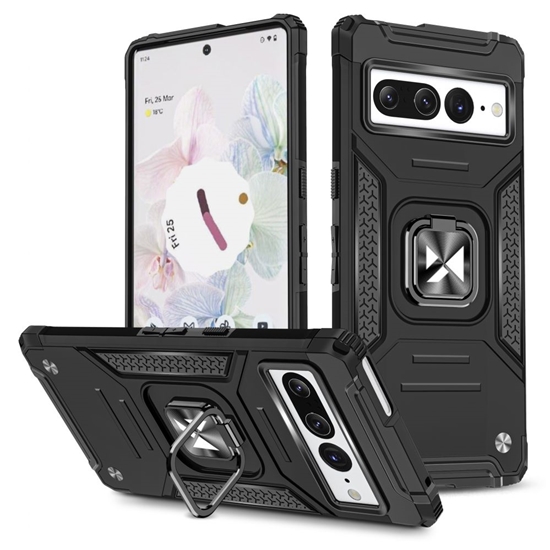 Picture of Wozinsky Wozinsky Ring Armor case for Google Pixel 7 Pro armored cover magnetic holder ring black