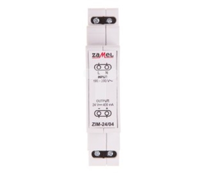 Attēls no Zamel Zasilacz impulsowy 230VAC/24VDC 0,4A ZIM-24/04 EXT10000162
