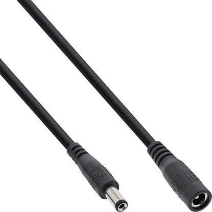 Picture of Zasilacz do laptopa InLine DC extension cable, DC plug male/female 5.5x2.1mm, AWG 18, black, 1m