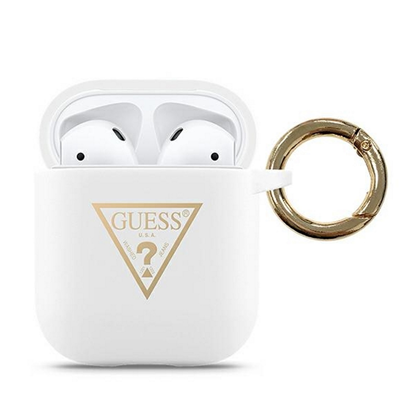 Attēls no Guess Apple AirPods Triangle Silicone Case White
