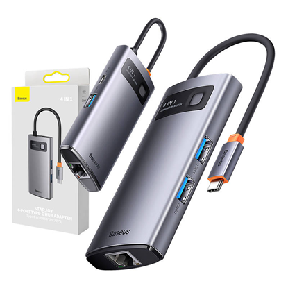 Picture of HUB USB Baseus 1x RJ-45 1x USB-C  + 3x USB-A 3.0 (WKWG070113)