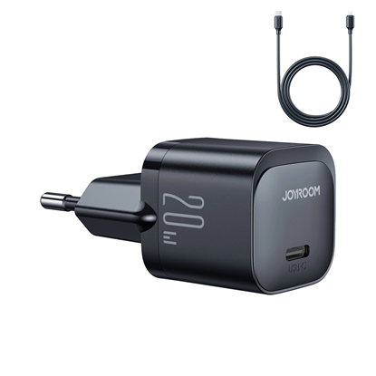 Picture of Joyroom USB C 20W PD mini charger with USB C cable - Lightning Joyroom JR-TCF02 - black
