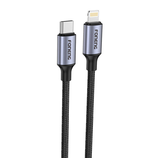 Изображение Kabel USB Foneng USB-C - Lightning 1.2 m Czarny (X95 1.2m C-L)
