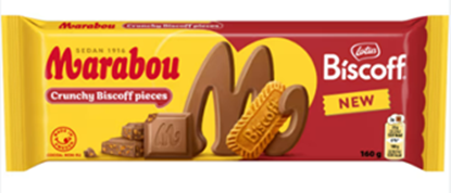 Изображение Piena šokolāde MARABOU ar Biscoff cepumiem, 160 g