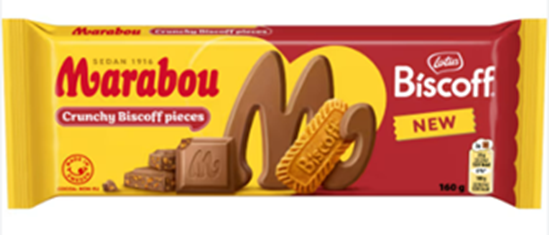 Изображение Piena šokolāde MARABOU ar Biscoff cepumiem, 160 g