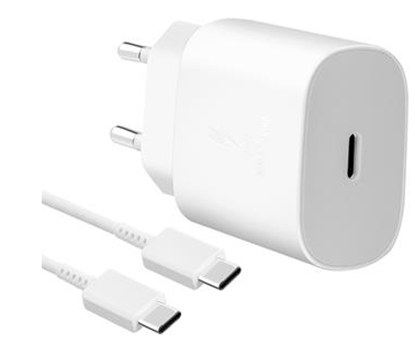 Изображение Samsung EP-TA800EWE + EP-DA905BWE Travel Charger 25W with USB-C to USB-C Data Cable white