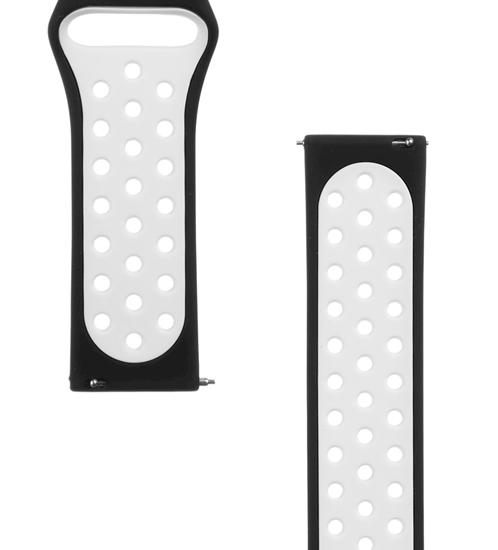 Picture of Tactical 22mm Double Silicone Watch Strap and Watch Band Black White