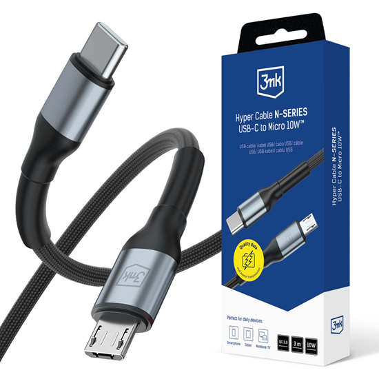 Изображение 3mk Hyper Cable N-SERIES USB-C | MicroUSB 3m QC 3.