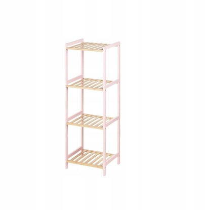 Изображение 4 tier square shelf, bamboo pink, 100.2×35.2×30.2 cm, 82778, Berilo
