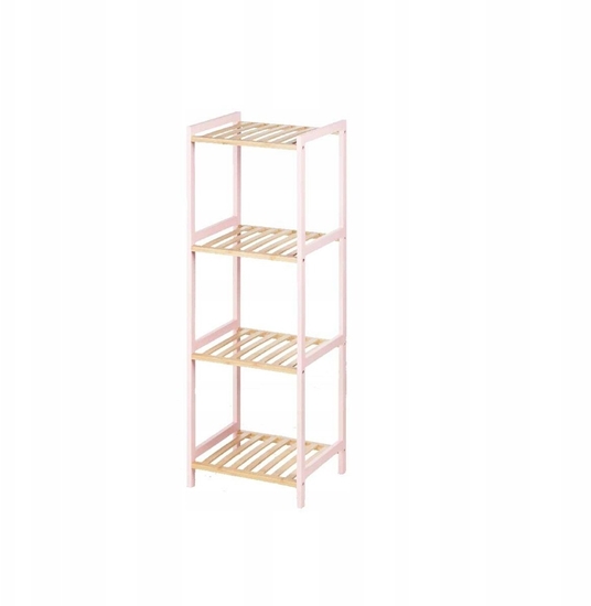 Изображение 4 tier square shelf, bamboo pink, 100.2×35.2×30.2 cm, 82778, Berilo