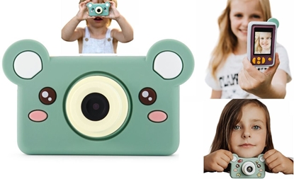 Picture of 4CV Mobile Cyfrowy Aparat Dla Dziecka 24mp Video 1080p Lcd 2" + Karta 32gb / Kiimento / Model C / Bear / Zielony