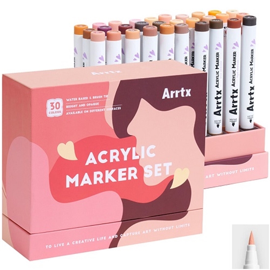 Изображение Acrylic Marker Pens ARRTX 30C, 30 Colours, Skin Tone