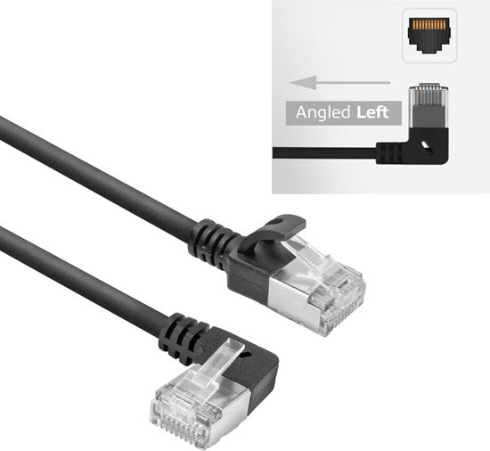 Изображение ACT CAT6A U/FTP SLM L-ANG BK 0.15M