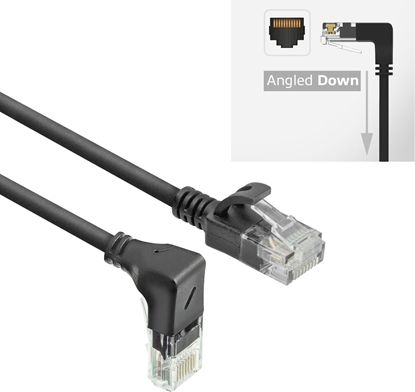 Изображение ACT CAT6A U/UTP SLIM D-ANG BK 1.0M
