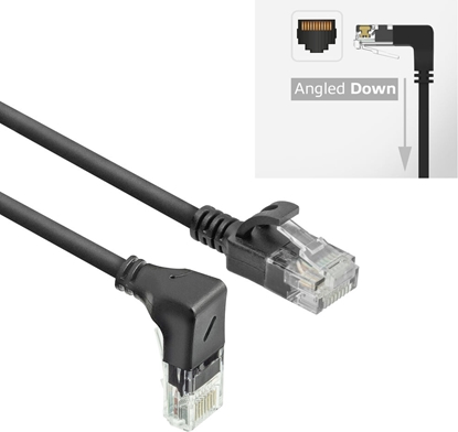 Изображение ACT CAT6A U/UTP SLIM D-ANG BK 5.0M