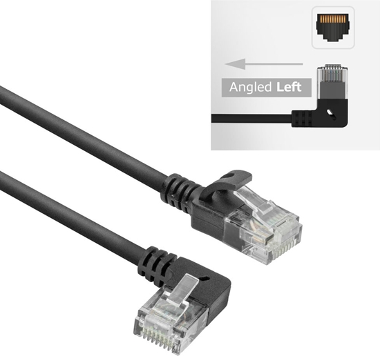 Изображение ACT CAT6A U/UTP SLIM L-ANG BK 5.0M