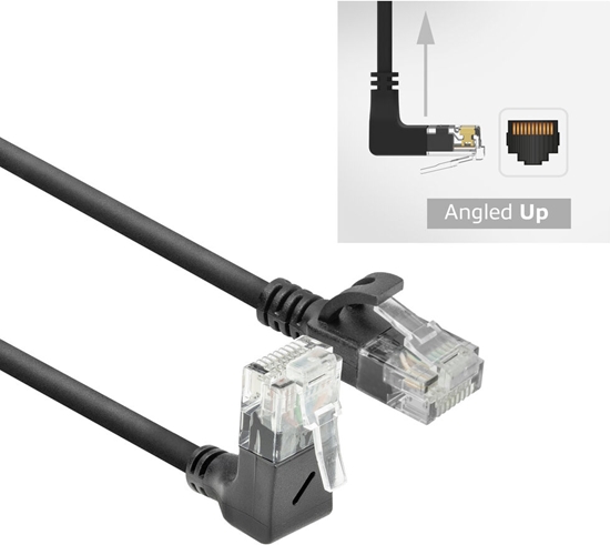 Изображение ACT CAT6A U/UTP SLIM U-ANG BK 0.15M
