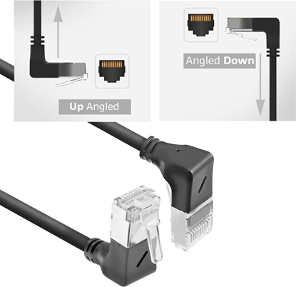 Изображение ACT CAT6A UFTP SL U/D-ANG BK 0.25M
