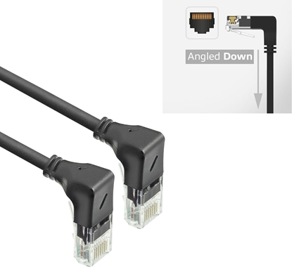 Изображение ACT CAT6A UTP SL D/D-ANG BK 1.00M