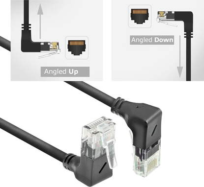 Изображение ACT CAT6A UTP SL U/D-ANG BK 3.00M