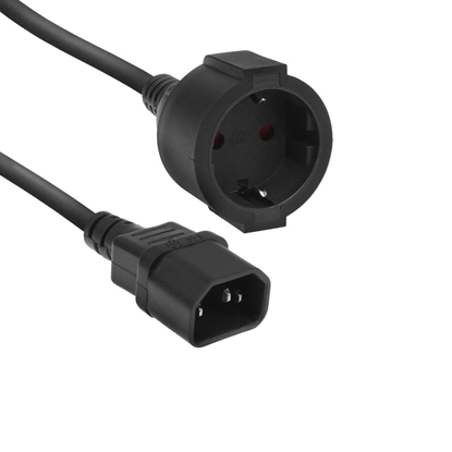 Picture of ACT POWERCORD C14 - CEE7/3 BK 0.2M