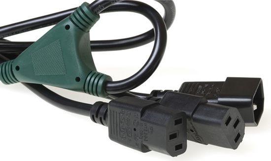 Picture of ACT POWERCORD C14-2XC13 BLK  1.80M
