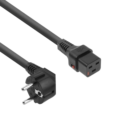 Attēls no ACT POWERCORD RA-C19LOCK BK  2.00M