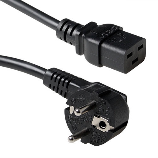 Picture of ACT POWERCORD SCHUKO-C19 BLK 3.00M