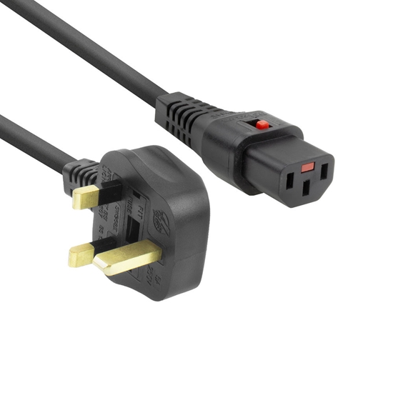 Picture of ACT POWERCORD UK-C13LOCK BK  2.00M