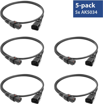 Attēls no ACT PWRCORD C13 LOCK - C14 2M 5PCS