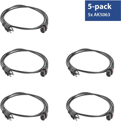 Attēls no ACT PWRCORD USA - C13 LOCK 2M 5PCS